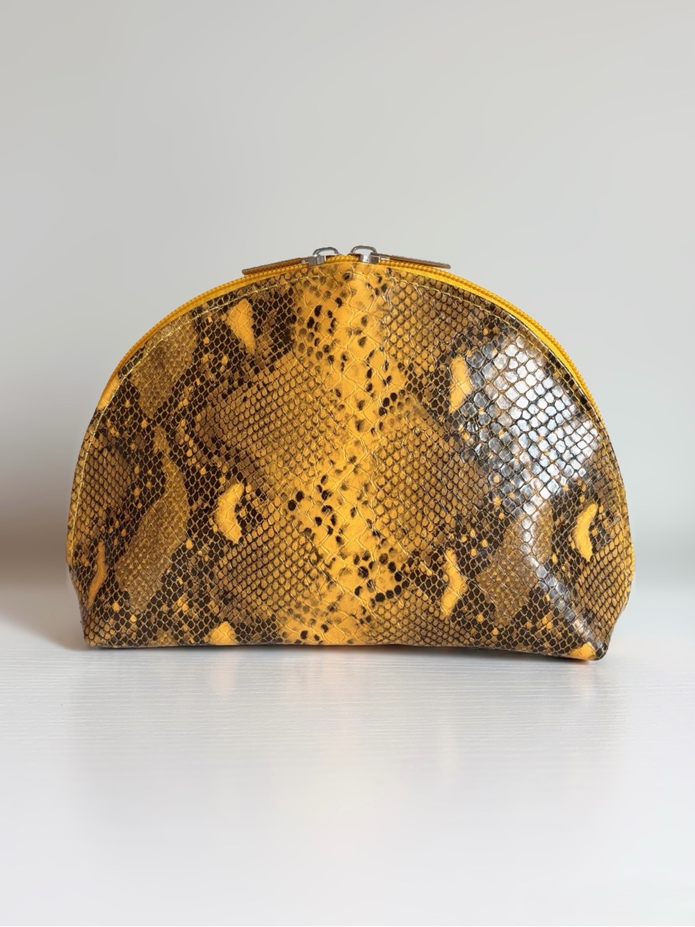Sephora Makeup Bag Cosmetic Pouch - Designer Style Yellow Snakeskin